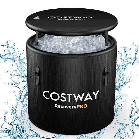 79 Gal Water Chiller Compatible Cold Plunge Tub with Cover-Black-4