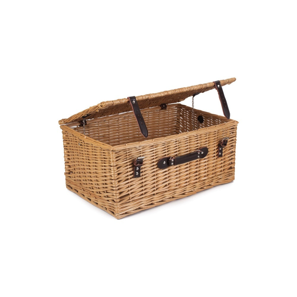 55cm Buff Willow Wicker Picnic Basket-5
