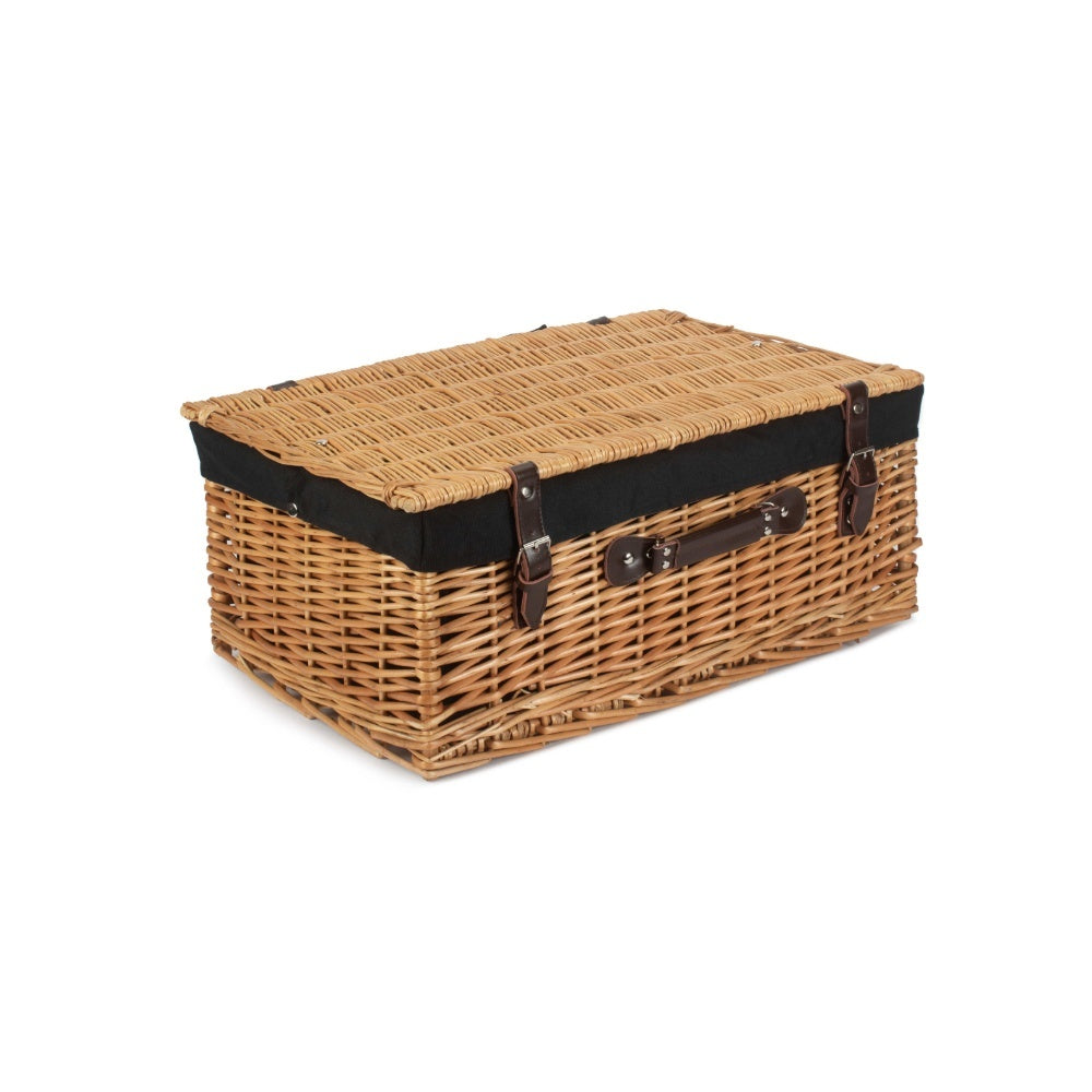 55cm Buff Willow Wicker Picnic Basket-3