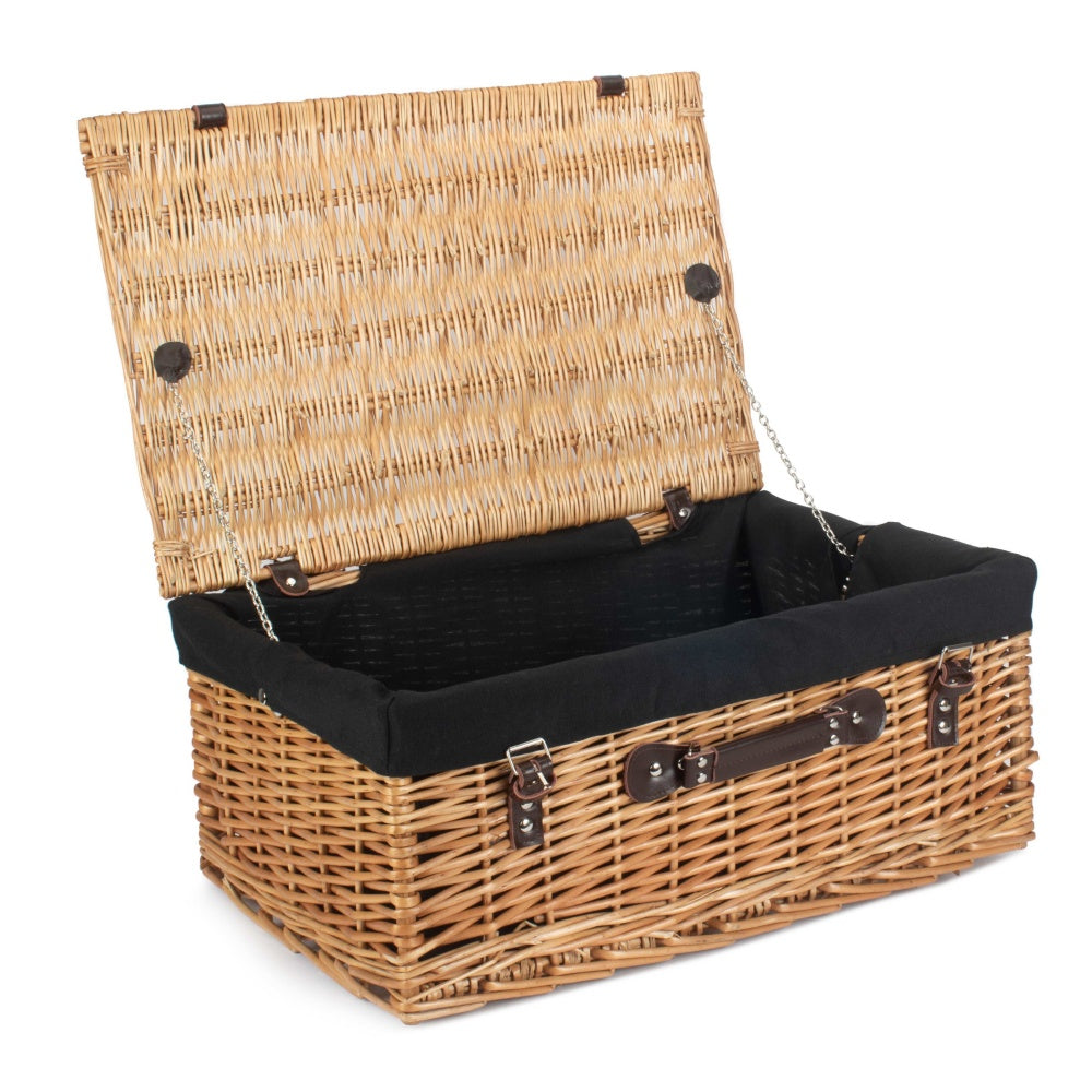 55cm Buff Willow Wicker Picnic Basket-2
