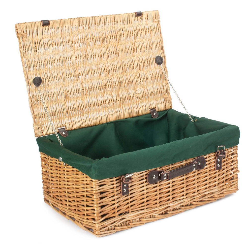 55cm Buff Willow Wicker Picnic Basket-0