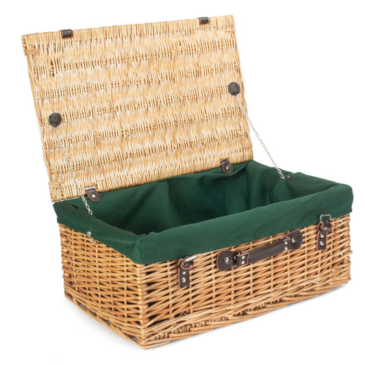 55cm Buff Willow Wicker Picnic Basket-0