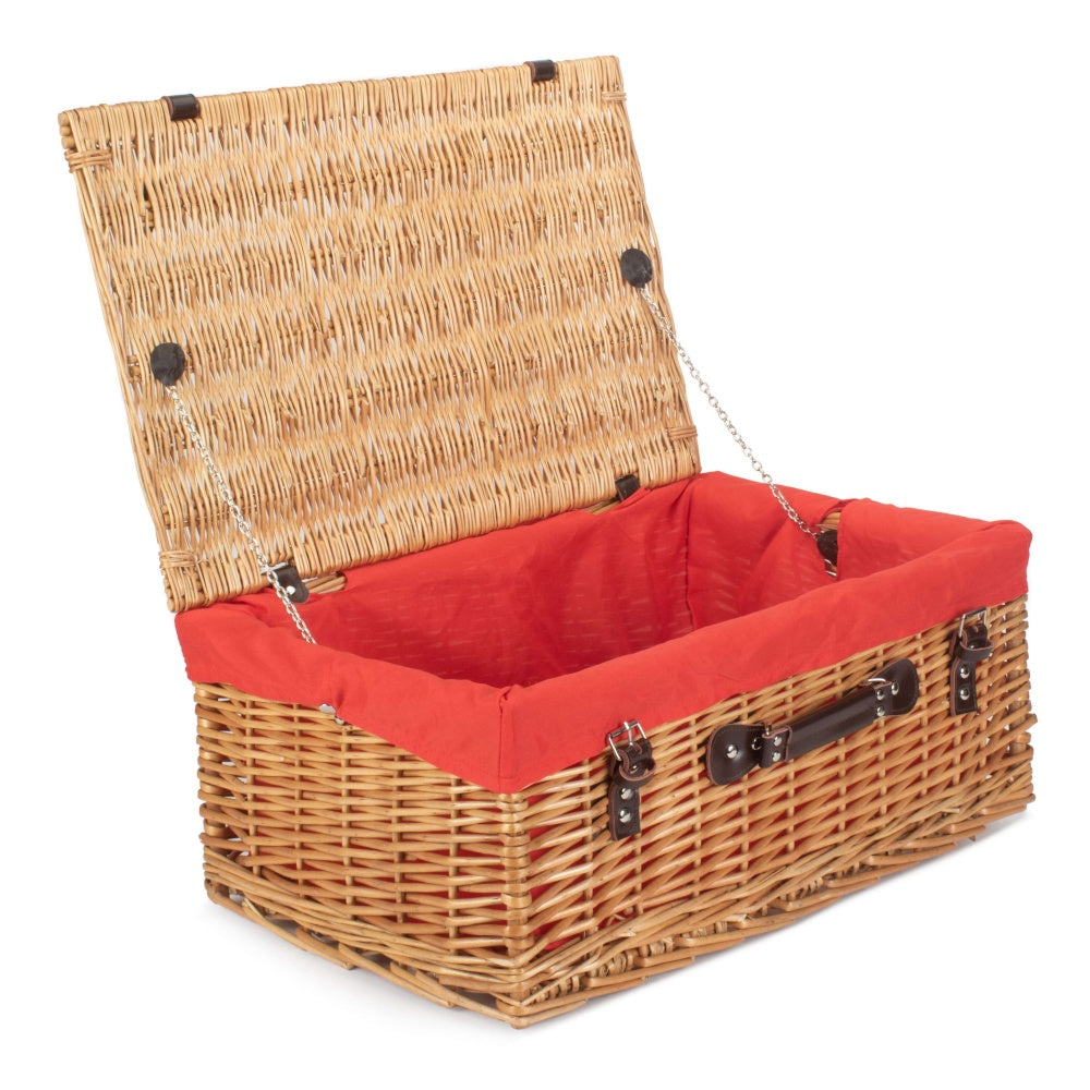 55cm Buff Willow Wicker Picnic Basket-7