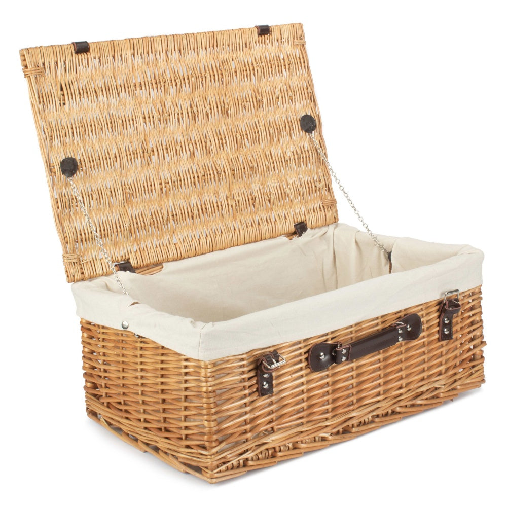 55cm Buff Willow Wicker Picnic Basket-8