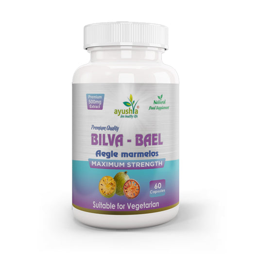 Ayushya Bael Leaf Capsules (Bilva, Wood Apple) Digestive Comfort Support - Vegan, Gluten Free, Non-GMO, 60 Capsules-0