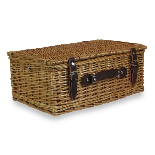 46cm Double Steamed Willow Wicker Picnic Basket-0