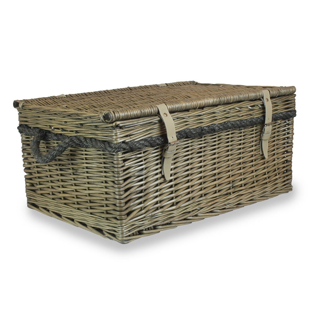 62cm Antique Wash Picnic Basket-0