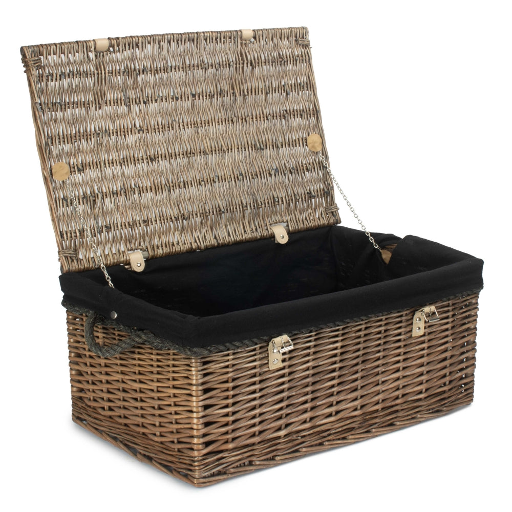 62cm Antique Wash Picnic Basket-5