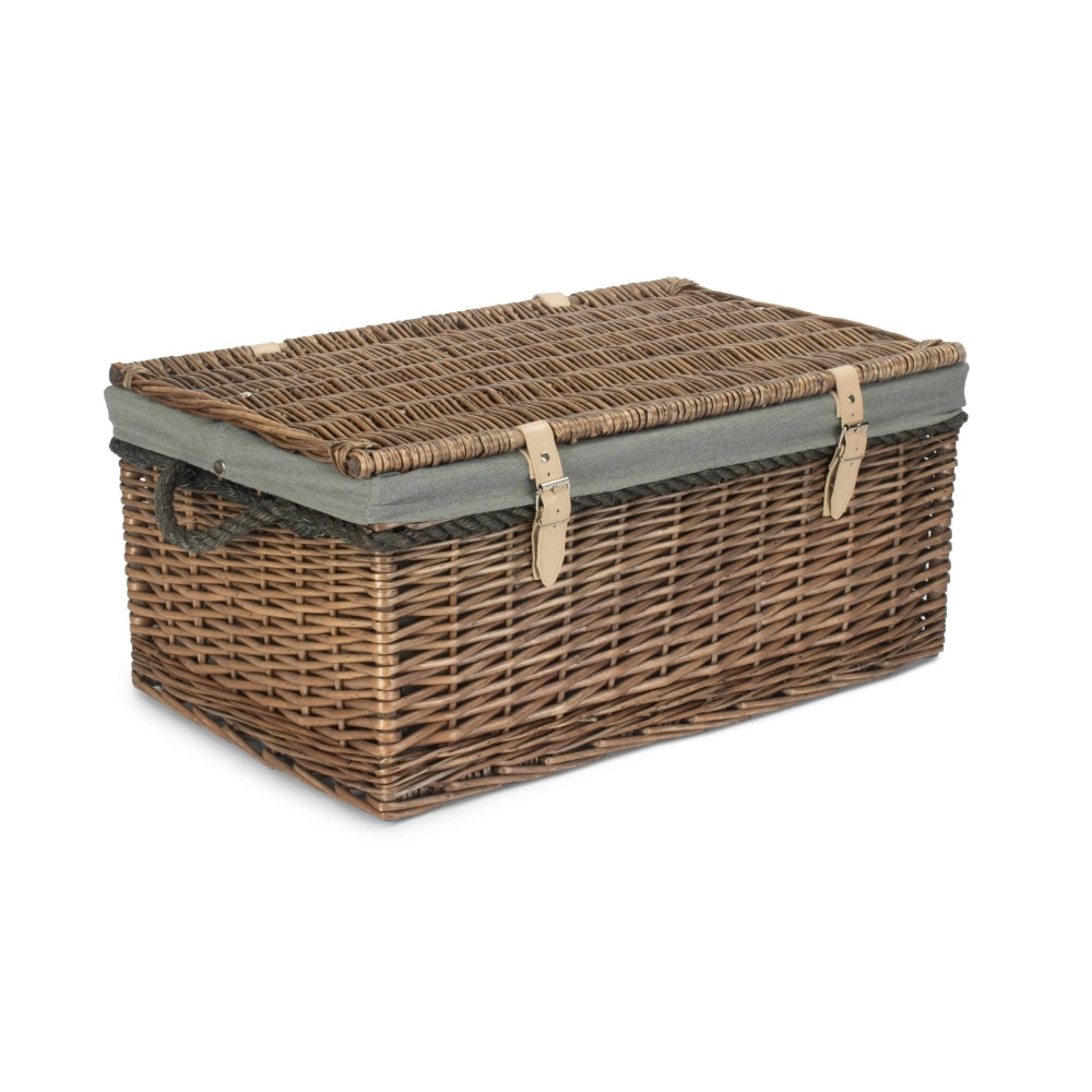 62cm Antique Wash Picnic Basket-3