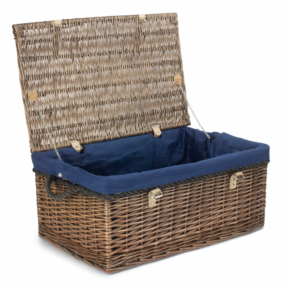 62cm Antique Wash Picnic Basket-6