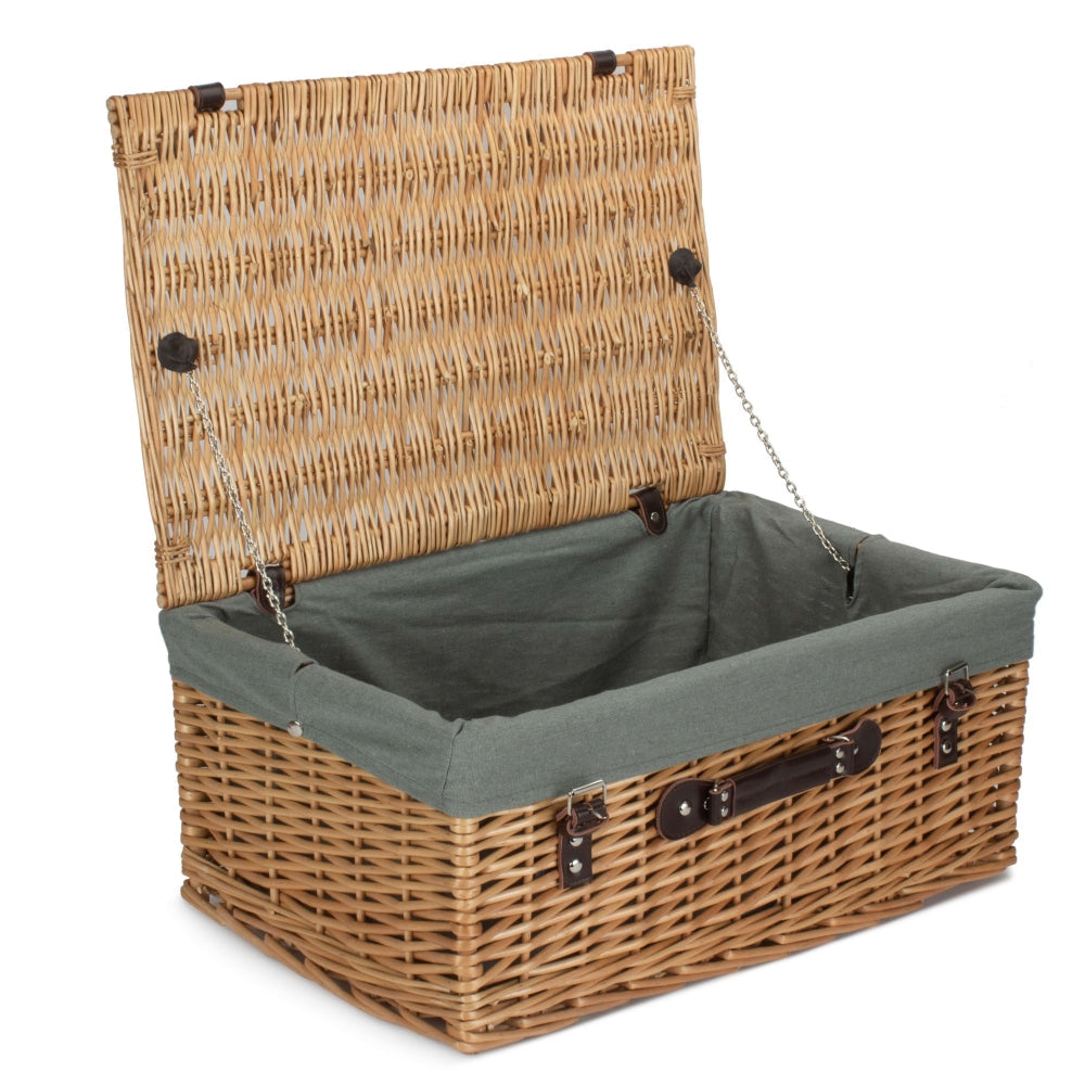 55cm Buff Willow Wicker Picnic Basket-9
