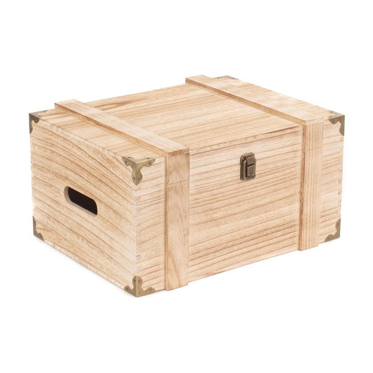 6 Bottle Softwood Wooden Wine Chest-0